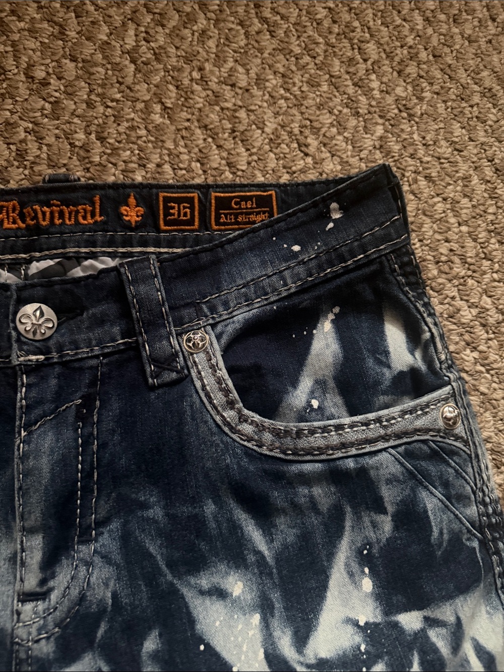 Rock Revival Men's Cael Alt Straight Jeans. Size: 36W/32.5L/18.5Inseem - Picture 4 of 11